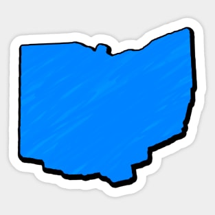 Bright Blue Ohio Outline Sticker